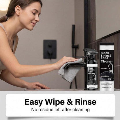🚿2 kaufen1 gratis🔥Spray für schwarze Waschbecken und Wasserhähne, Spray zur Entfernung hartnäckiger Wasserflecken