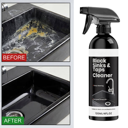 🚿2 kaufen1 gratis🔥Spray für schwarze Waschbecken und Wasserhähne, Spray zur Entfernung hartnäckiger Wasserflecken