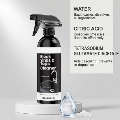 🚿2 kaufen1 gratis🔥Spray für schwarze Waschbecken und Wasserhähne, Spray zur Entfernung hartnäckiger Wasserflecken