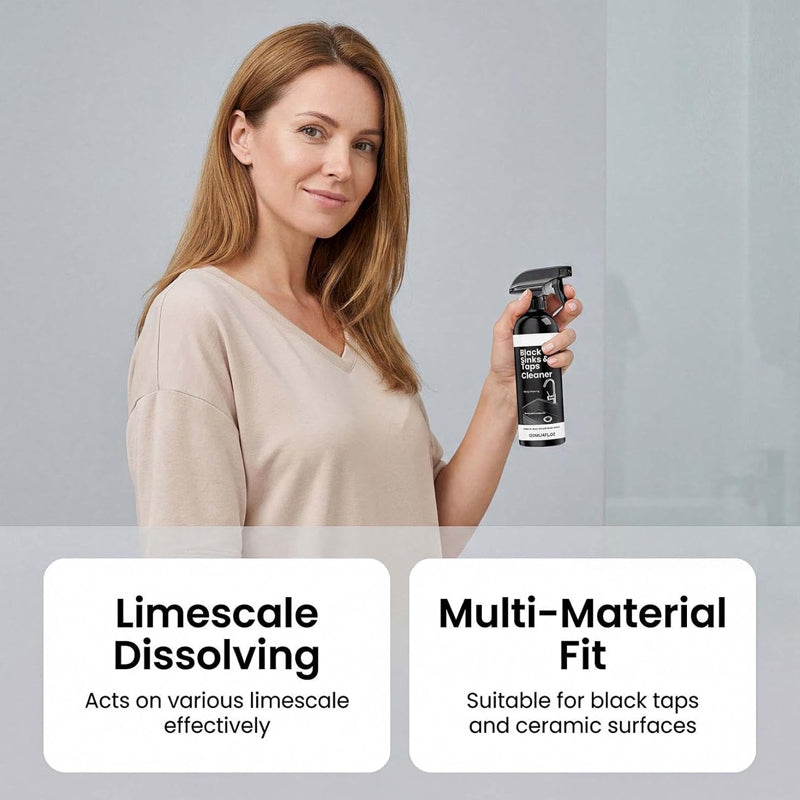 🚿2 kaufen1 gratis🔥Spray für schwarze Waschbecken und Wasserhähne, Spray zur Entfernung hartnäckiger Wasserflecken