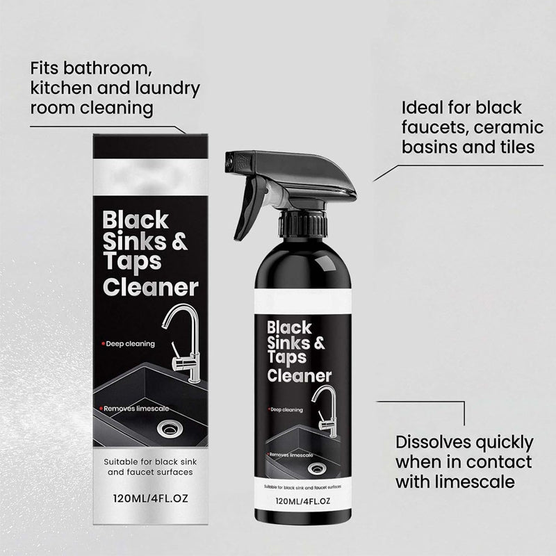 🚿2 kaufen1 gratis🔥Spray für schwarze Waschbecken und Wasserhähne, Spray zur Entfernung hartnäckiger Wasserflecken