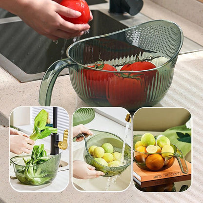 🥗Multifunktions‑Küchensieb‑Schüssel | Abtropfkorb zum Waschen, Abtropfen und Servieren von Obst, Gemüse und Pasta