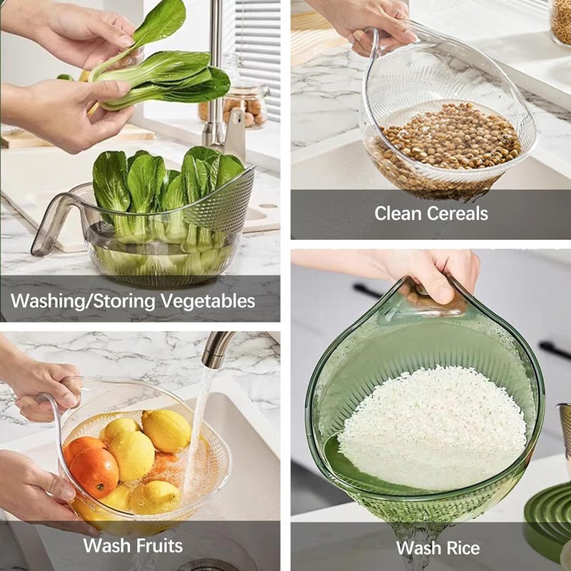 🥗Multifunktions‑Küchensieb‑Schüssel | Abtropfkorb zum Waschen, Abtropfen und Servieren von Obst, Gemüse und Pasta