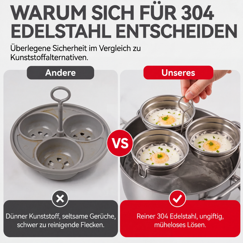 📢📢50% RABATT NU!! ⏰3-in-1-Edelstahl-Pochierform für Eier