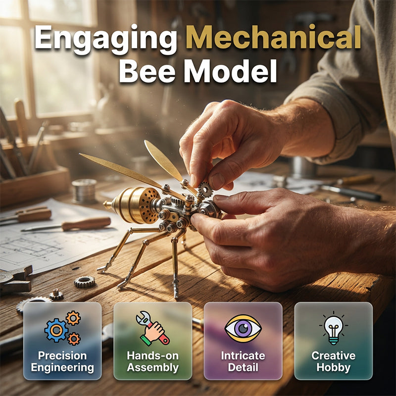 🐝⚙️ 3D Metall-Bienen-Puzzle-Bausatz zum Zusammenbauen, detailreich, fördert Konzentration, tolles Bastelgeschenk für Erwachsene und Kinder✨
