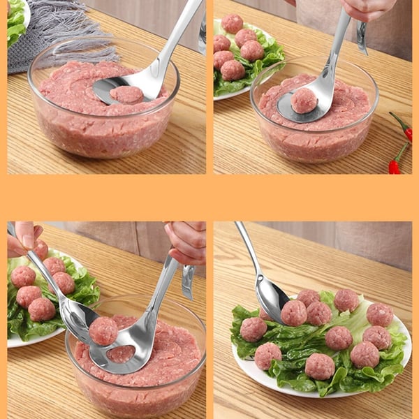 ✨ Abtropflöffel für Fleischbällchen – Servieren ohne zu kleckern, auch für Eis und Melone geeignet, einfach und schnell 🍦🍈