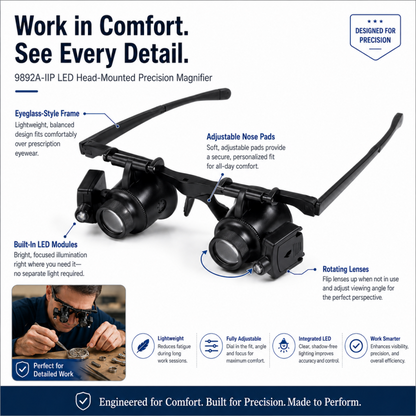 🛠️🔍 Nie wieder müde Augen und schlechte Beleuchtung! Die ultimative 25-fache Vergrößerungsbrille mit einstellbarer Dual-LED-Beleuchtung zeigt Uhren, Schmuck und Elektronik gestochen scharf.