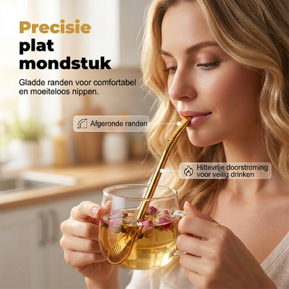 2-in-1-Teefilter, Löffel und Strohhalm