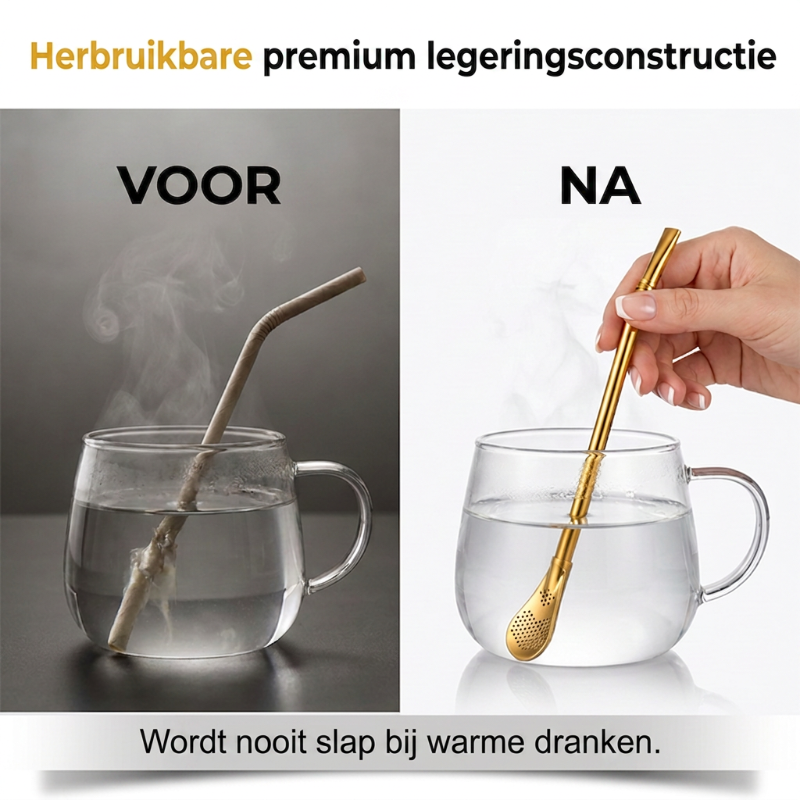 2-in-1-Teefilter, Löffel und Strohhalm
