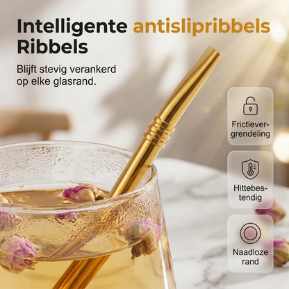 2-in-1-Teefilter, Löffel und Strohhalm
