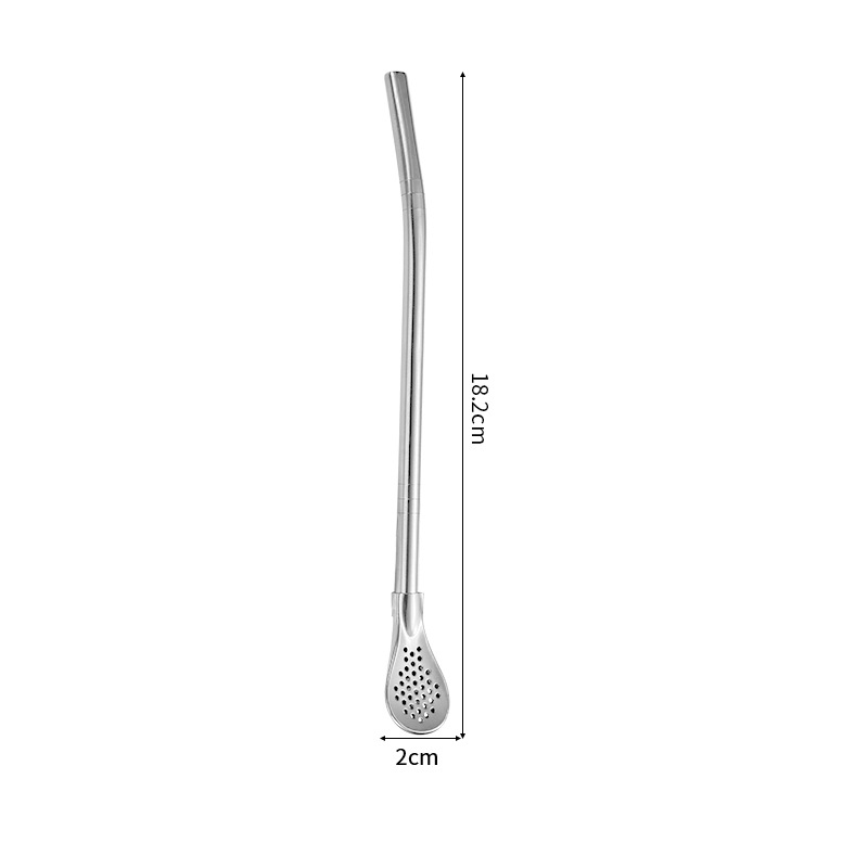 2-in-1-Teefilter, Löffel und Strohhalm