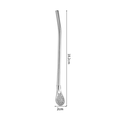 2-in-1-Teefilter, Löffel und Strohhalm