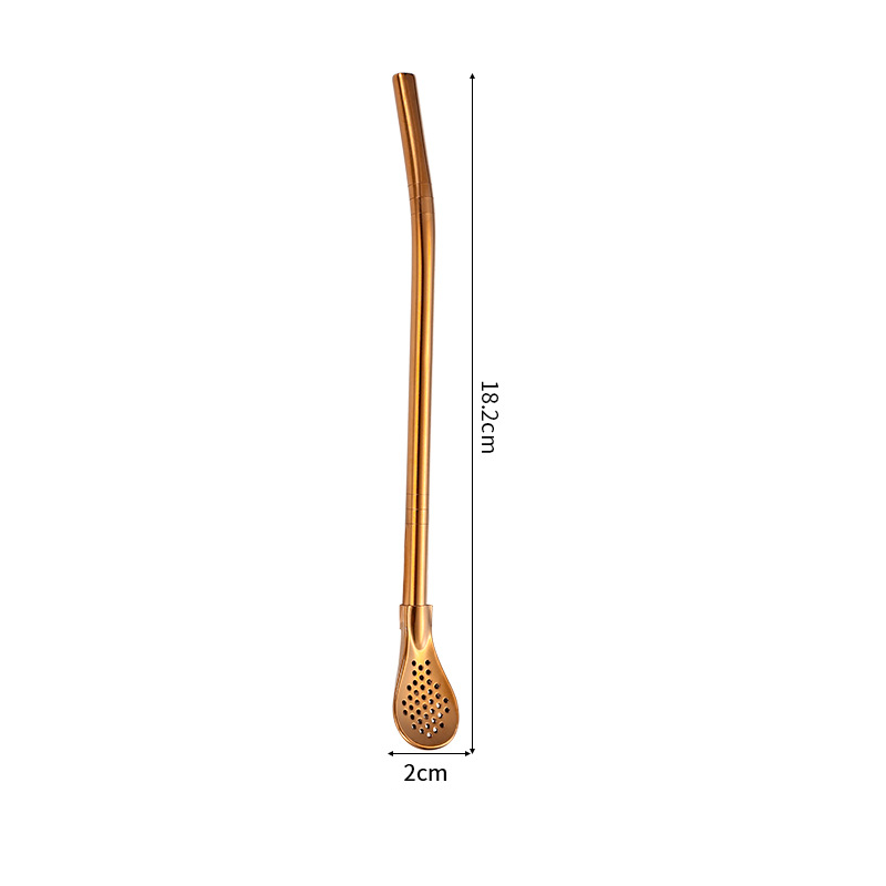 2-in-1-Teefilter, Löffel und Strohhalm