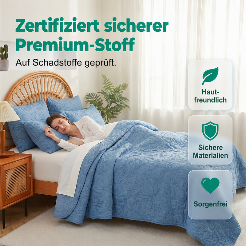 🛏️50% RABATT !!📢 Unifarbenes 4-teiliges Bettwäsche-Set aus 100 % Baumwolle  – unifarben, weich & atmungsaktiv