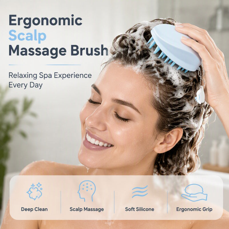 Silikon-Shampoo-Bürste zur Kopfhautmassage
