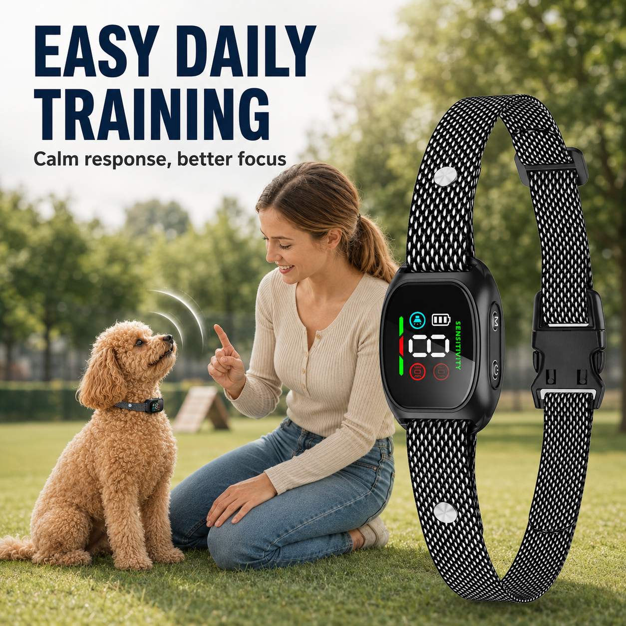 Intelligentes Antibellhalsband für Hunde