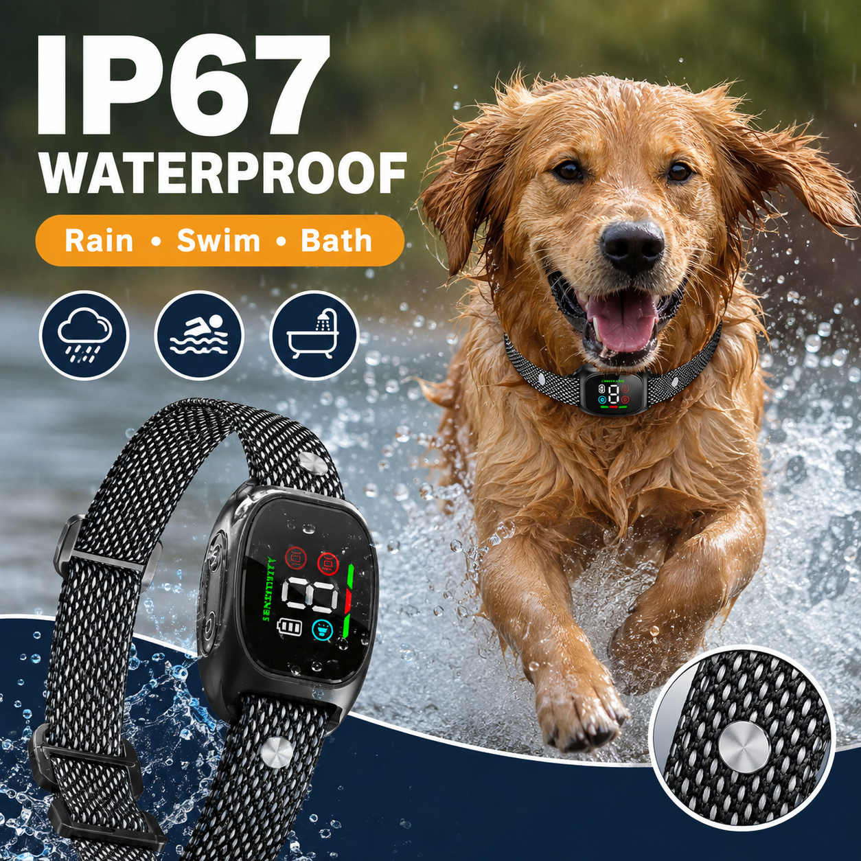 Intelligentes Antibellhalsband für Hunde