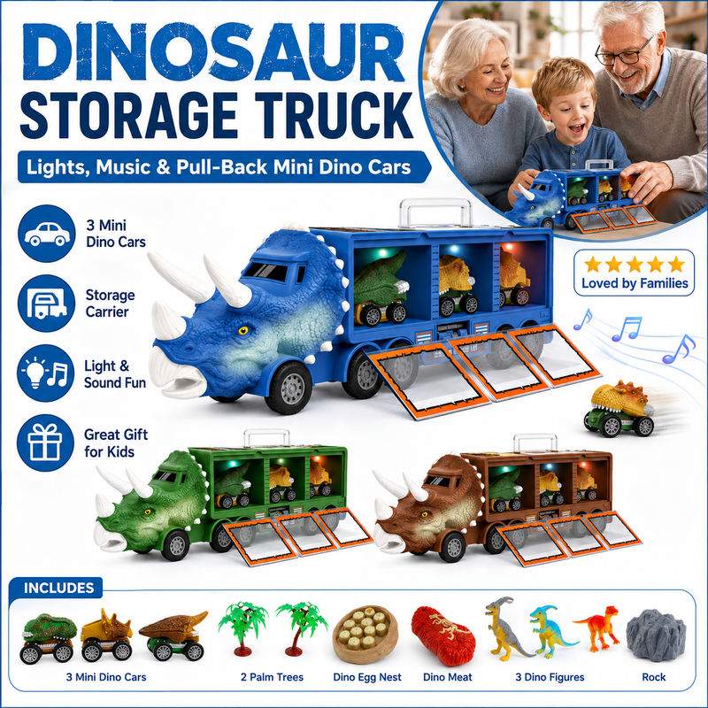 Interaktiver Dinosaurier-Transporter-Spielzeug-LKW