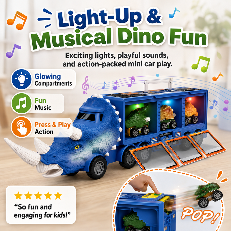 Interaktiver Dinosaurier-Transporter-Spielzeug-LKW
