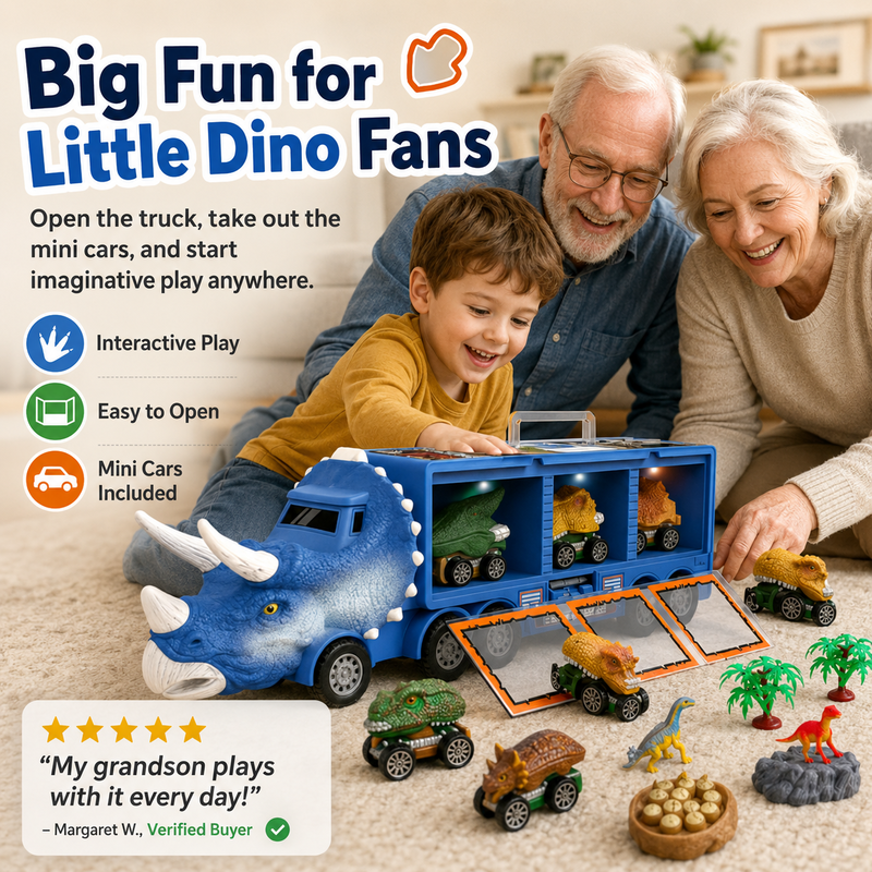 Interaktiver Dinosaurier-Transporter-Spielzeug-LKW