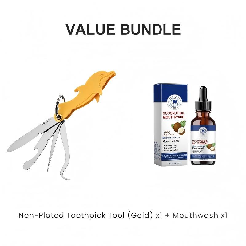 4-in-1 Klappbares Edelstahl-Zahnstocherwerkzeug
