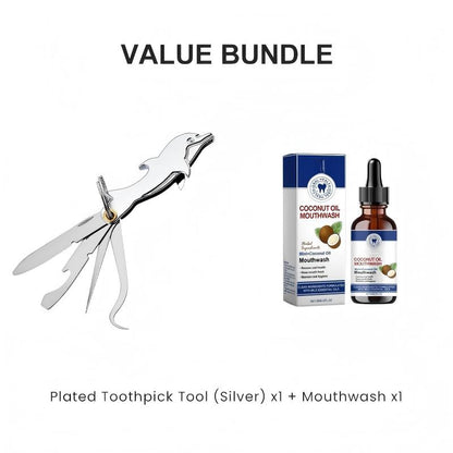 4-in-1 Klappbares Edelstahl-Zahnstocherwerkzeug