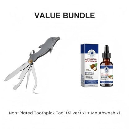 4-in-1 Klappbares Edelstahl-Zahnstocherwerkzeug