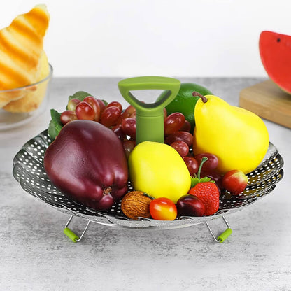 🥬 50% RABATT! 🔧 Edelstahl-Faltdämpfer – Faltbar, robust & vielseitig für Gemüse ✨