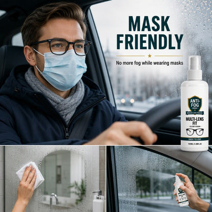 Mehrzweck-Antibeschlagspray für Linsen und Glas