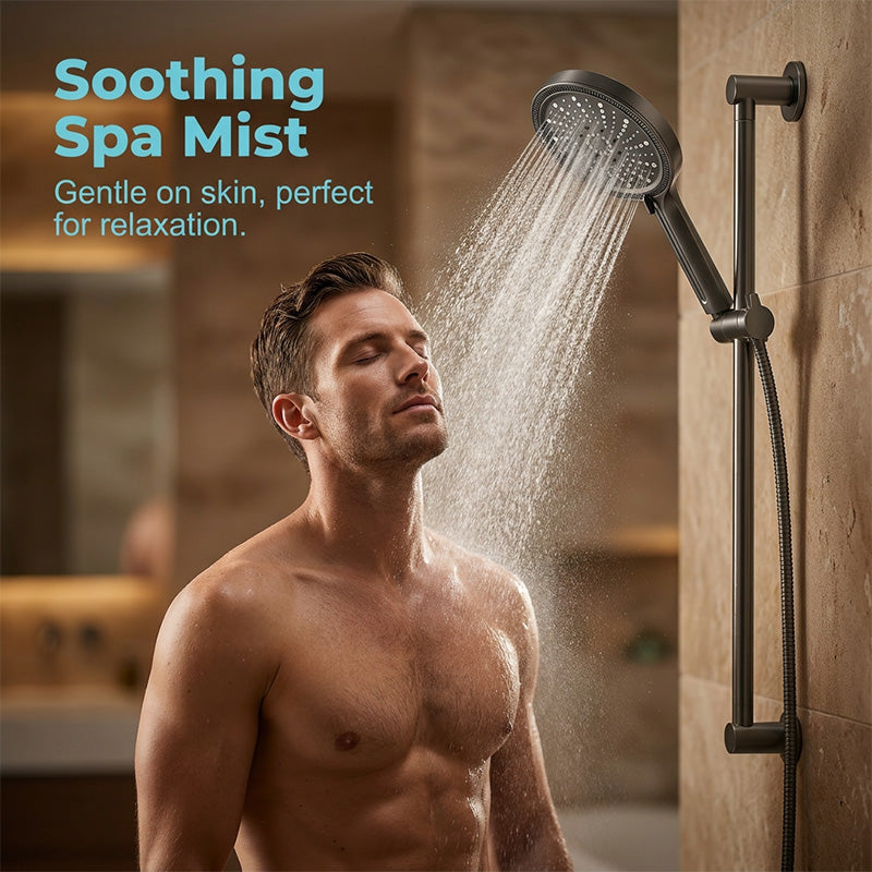 💦 Regendusche mit einstellbarem Wasserdurchfluss und Hochdruckfunktion – Turbogeladener Wasserdruck, 6 Strahlarten und breite Abdeckung. Universeller G1/2″-Anschluss – einfache Selbstmontage in wenigen Minuten! 🛁✨