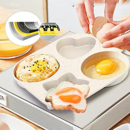 🍳🥚 4-Mulden-Omelettpfanne – Multifunktional & gleichmäßiges Garen✨