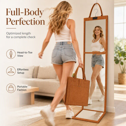 🥳NEU EINGETROFFEN 2026🥳💞ÜBER 50.000 VERKAUFT!🪞✨ Tragbarer, faltbarer Ganzkörperspiegel – leicht und faltbar, kristallklare Spiegelung, platzsparend, perfekt für Schlafzimmer, Wohnung und Reisen ✨