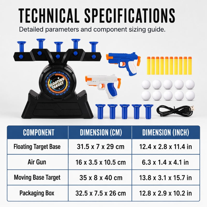 Elektrisches Zielspielzeug mit schwebender Kugel und USB-Anschluss