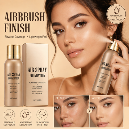 🛒💨 Fondotinta spray waterproof a lunga durata – Incorreggibile, traspirante e resistente. Ordina ora!