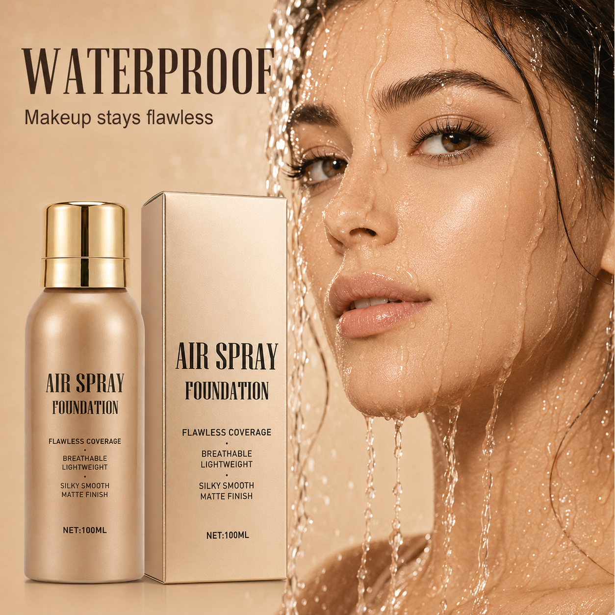 🛒💨 Fondotinta spray waterproof a lunga durata – Incorreggibile, traspirante e resistente. Ordina ora!