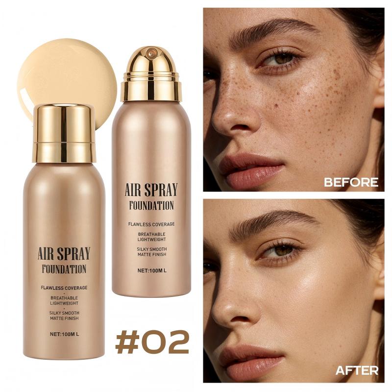 🛒💨 Fondotinta spray waterproof a lunga durata – Incorreggibile, traspirante e resistente. Ordina ora!