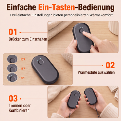 📢⏰Magnetischer, teilbarer 2-in-1 wiederaufladbarer Handwärmer – Mini tragbarer USB-Elektro-Handwärmer