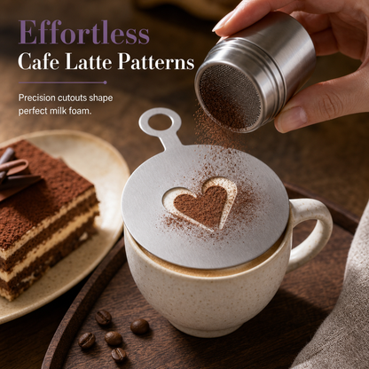 Latte-Art-Schablone aus Edelstahl