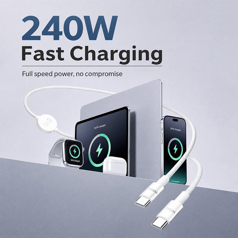 📱⌚ Schnellladekabel für mehrere Geräte – Aufsteckbares Ladegerät für die Watch & USB-C-Stromversorgung