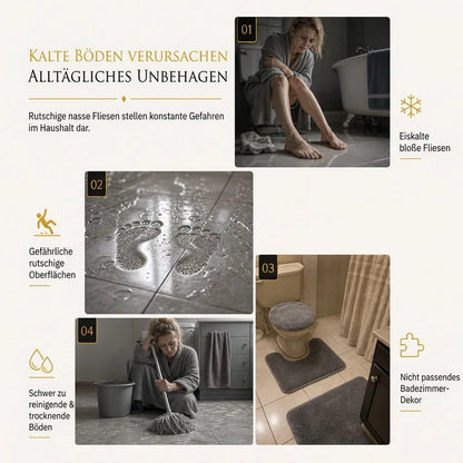 🛁 4-teiliges Badezimmer-Teppichset aus Mikrofaser – stark saugfähig, rutschfest & waschbar, weich wie Kaschmir