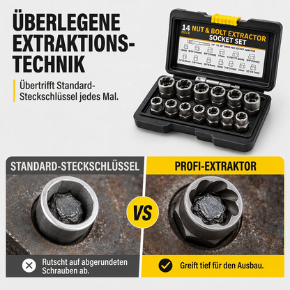 🔧14-teiliges Schraubenausdreher-Set für beschädigte Schrauben & Muttern – Industriequalität, hohes Drehmoment, Linksgewinde, für Auto-Reparatur