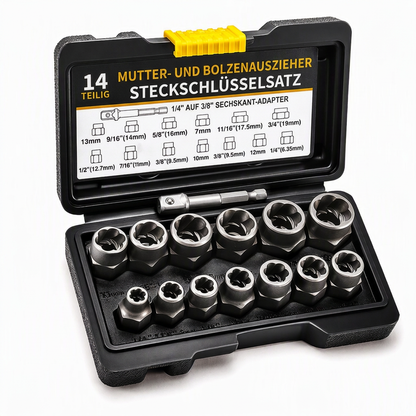 🔧14-teiliges Schraubenausdreher-Set für beschädigte Schrauben & Muttern – Industriequalität, hohes Drehmoment, Linksgewinde, für Auto-Reparatur