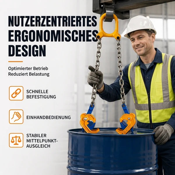 🛢️✨Stabile Hebezange für Ölfässer – Hebevorrichtung für Gabelstapler und Kräne zum Heben von Stahl- und Metallfässern, robustes und sicheres Heben💥