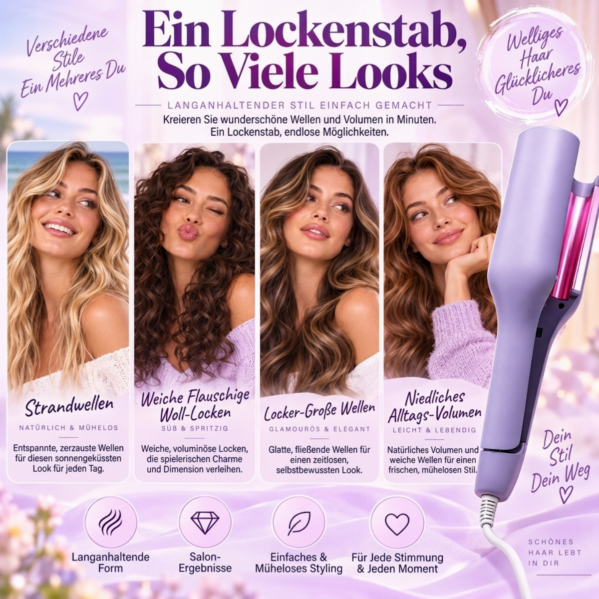 32mm Deep Wave Lockenstab