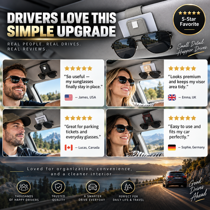 🕶️ Brille im Auto immer griffbereit! – Brillenhalter-Clip für die Sonnenblende – kein Suchen, kein Kratzen, keine verrutschte Brille – einfach anclipsen & fertig 🚗✨