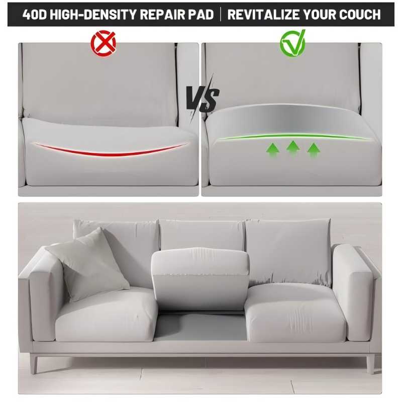 🛋️🔥Polsterstütze für durchgesessene Sitze – Fester Schaumstoffeinsatz hebt eingesunkene Kissen an, stellt Komfort und Form wieder her, rutschfeste Unterseite, atmungsaktiv, einfache Montage, verlängert die Lebensdauer Ihres Sofas ✨