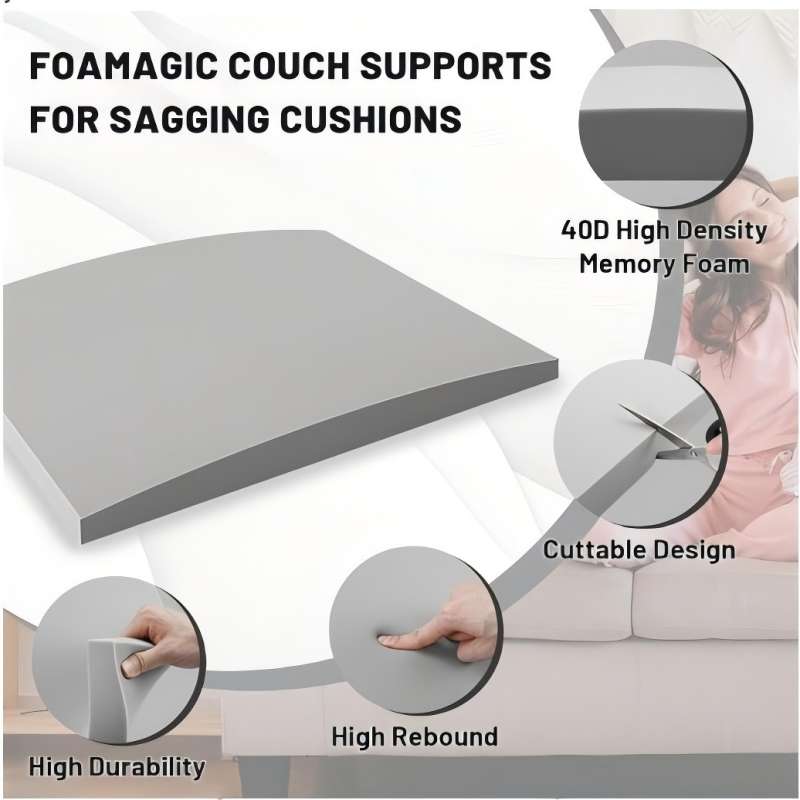 🛋️🔥Polsterstütze für durchgesessene Sitze – Fester Schaumstoffeinsatz hebt eingesunkene Kissen an, stellt Komfort und Form wieder her, rutschfeste Unterseite, atmungsaktiv, einfache Montage, verlängert die Lebensdauer Ihres Sofas ✨
