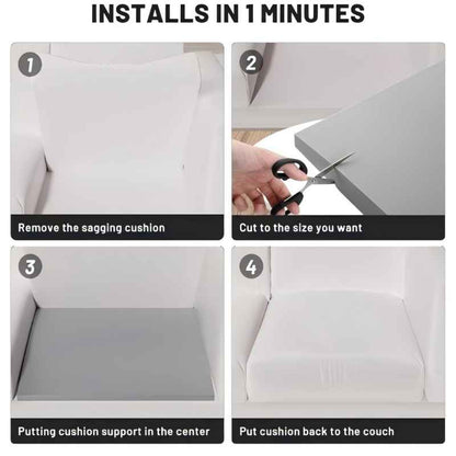 🛋️🔥Polsterstütze für durchgesessene Sitze – Fester Schaumstoffeinsatz hebt eingesunkene Kissen an, stellt Komfort und Form wieder her, rutschfeste Unterseite, atmungsaktiv, einfache Montage, verlängert die Lebensdauer Ihres Sofas ✨