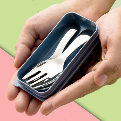 🍱 Kompaktes Besteckset für die Lunchbox – Löffel und Gabel aus 304-Edelstahl 🥄