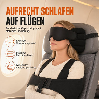 ⏰Set aus integriertem Memory-Foam-Reisekissen und 3D-abdunkelnder Schlafmaske zur Nackenstütze auf Reisen